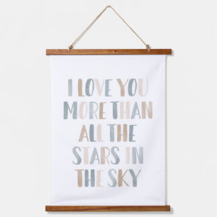 Neutral Stars in the Sky Outer Space Kids Room Hanging Tapestry