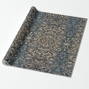 Neutral Stones Pebbles Rocks Symmetrical Pattern Wrapping Paper