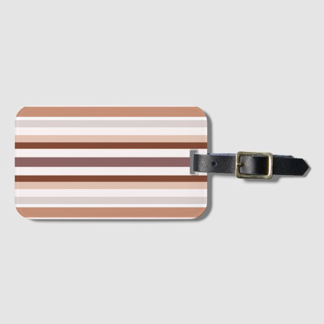 Neutral Stripes Luggage Tag (Front Horizontal)