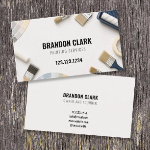 Neutral Swatch Fan Brush Tools Design Painting Business Card