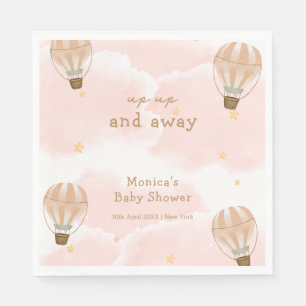 Neutral Sweet Cloud Hot Air Balloon Baby Shower  Napkin
