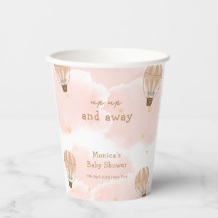 Neutral Sweet Cloud Hot Air Balloon Baby Shower Paper Cups