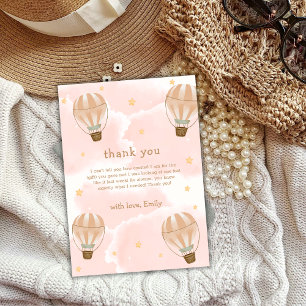 Neutral Sweet Cloud Hot Air Balloon Baby Shower Thank You Card
