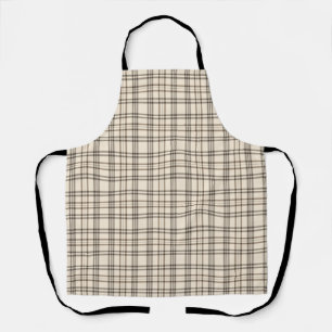 Neutral Tan and Beige Fine Tartan Apron