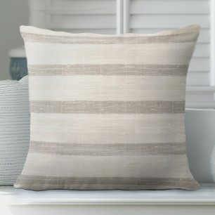 Neutral Tan Brown Striped Pillow