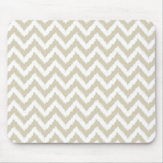 Neutral Tan Chevron Pattern Mouse Pad