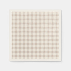 Neutral Tan Gingham Napkin