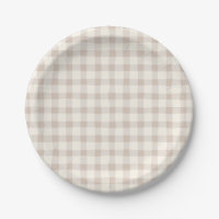 Neutral Tan Gingham 