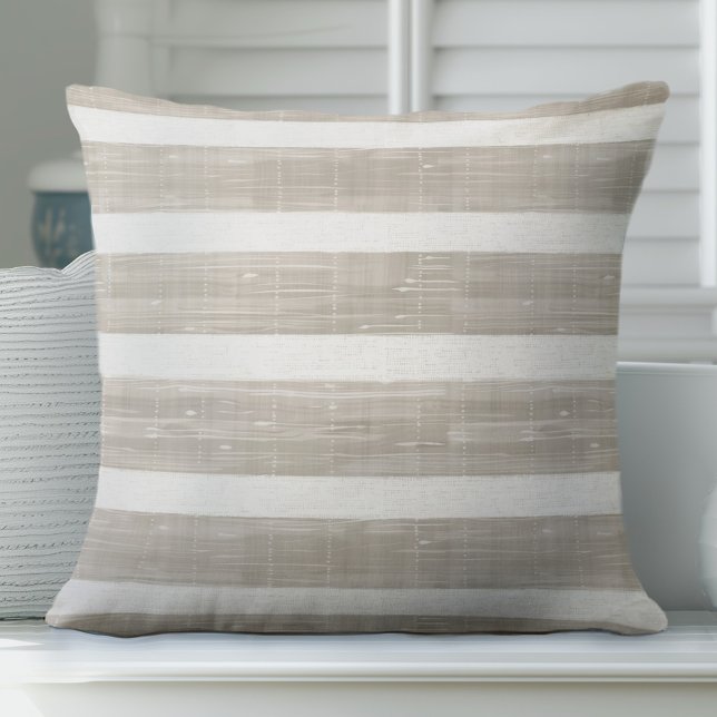 Neutral Tan Striped Pillow (Creator Uploaded)