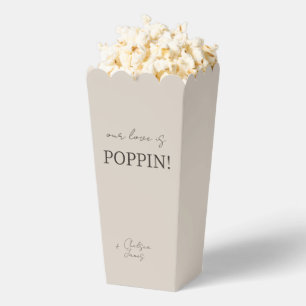 Neutral Taupe   Chic Couple Popcorn  Favour Box