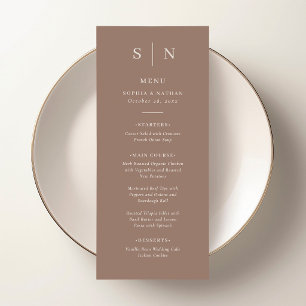 Neutral Taupe Minimal and Chic Wedding Menu