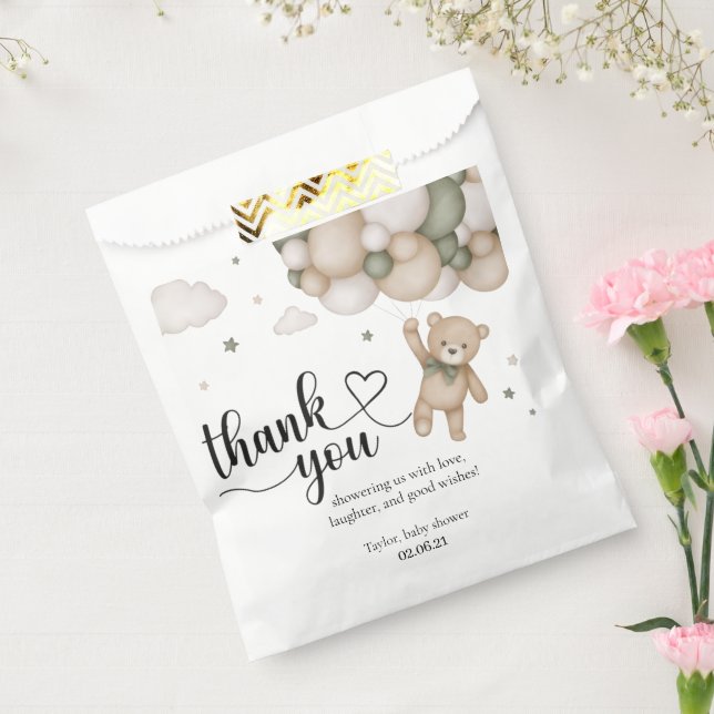 Neutral Teddy Bear Baby Shower Favour Bag (Sealed)