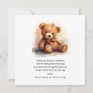 Neutral Teddy Bear Baby Shower Thank You Card