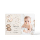 Neutral Teddy Bear Balloons 1st Birthday Party