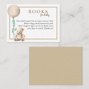 Neutral Teddy Bear Books for Baby Shower Insert Ca