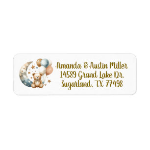 Neutral Teddy Gender Reveal Return Address Label