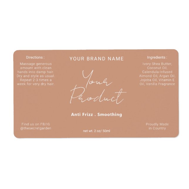 Neutral Terracotta Simple Modern Script Product (Front)