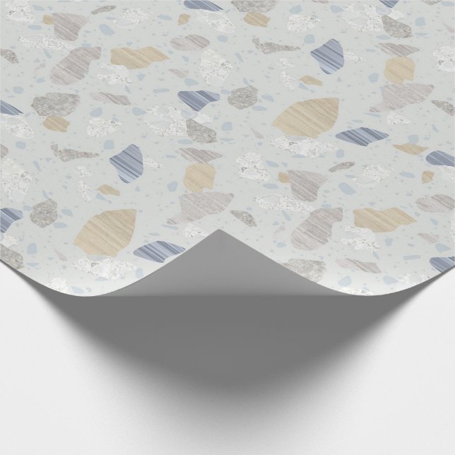 Neutral Terrazzo Tile Print Wrapping Paper (Corner)