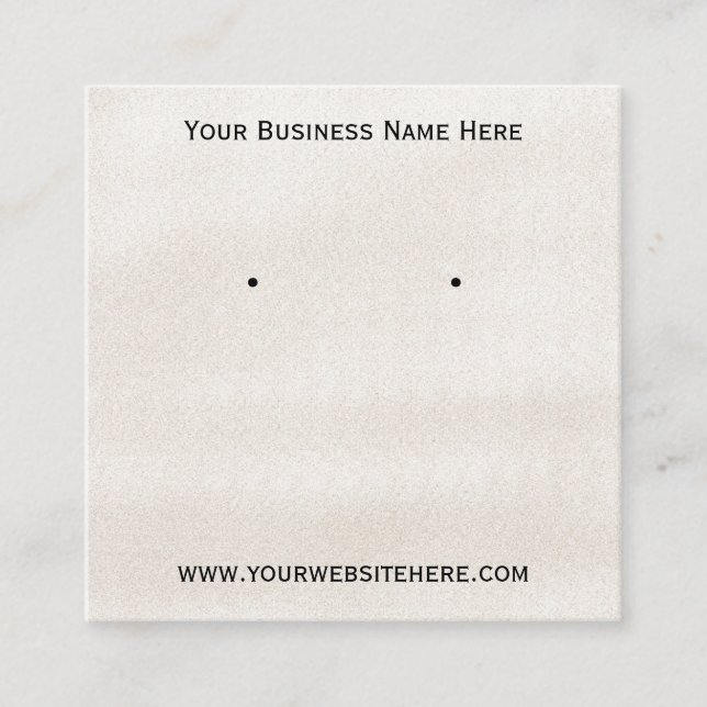 Neutral Texture Jewellery Display Square Business Card (Front)