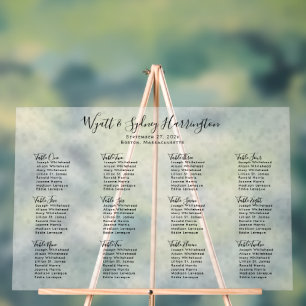 Neutral Theme Opaque Wedding Seating Chart