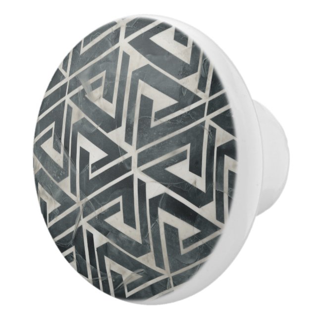 Neutral Tile Collection - Geometric Ceramic Knob (Right)