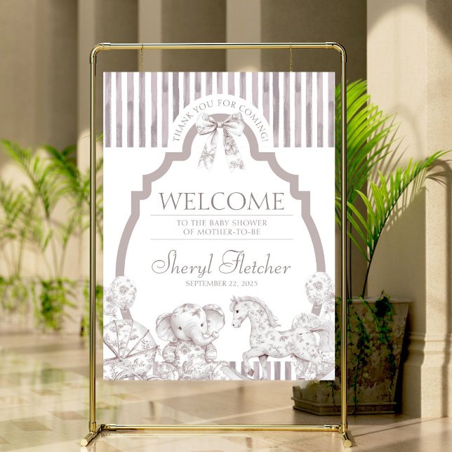 Neutral Toile Baby Shower Welcome Sign (Creator Uploaded)