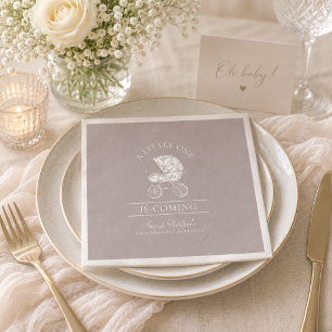 Neutral Toile de Jouy Baby Shower Napkin