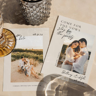 Neutral Tone Witty Photo Save The Date Invitation