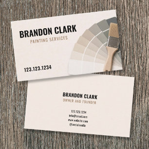 Neutral Toned Paint Swatch Fan Photo Painting Business Card