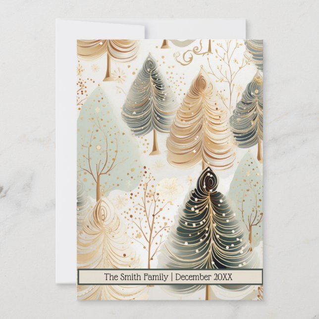 Neutral Tones Captivating Christmas Magic  Holiday Card (Front)