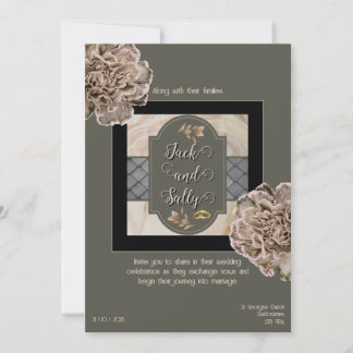 Neutral Tones Floral  Invitation