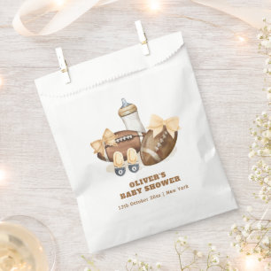Neutral Touchdown Football Boy Baby Shower Favour Bag