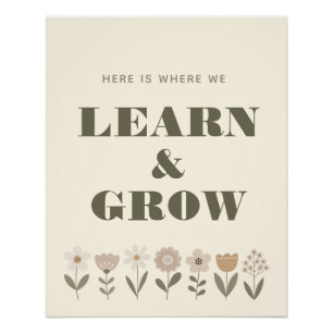 Neutral Trendy School Poster   Homeschool Room 