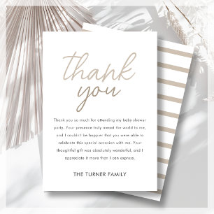 Neutral Twin Baby Shower  Thank You Card