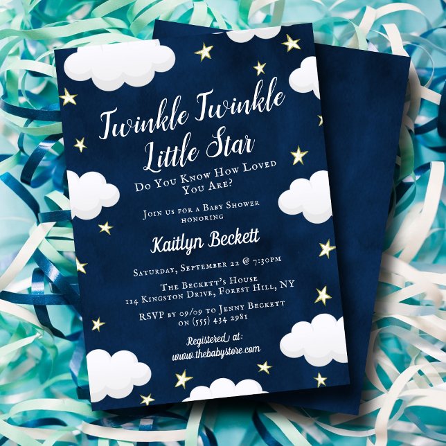 Neutral Twinkle Little Star Baby Shower Invitation (Creator Uploaded)