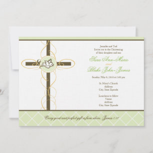 Neutral Twins Christening/Baptism Invitation