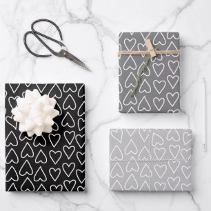 Neutral Valentines Day Wrapping Paper Sheets