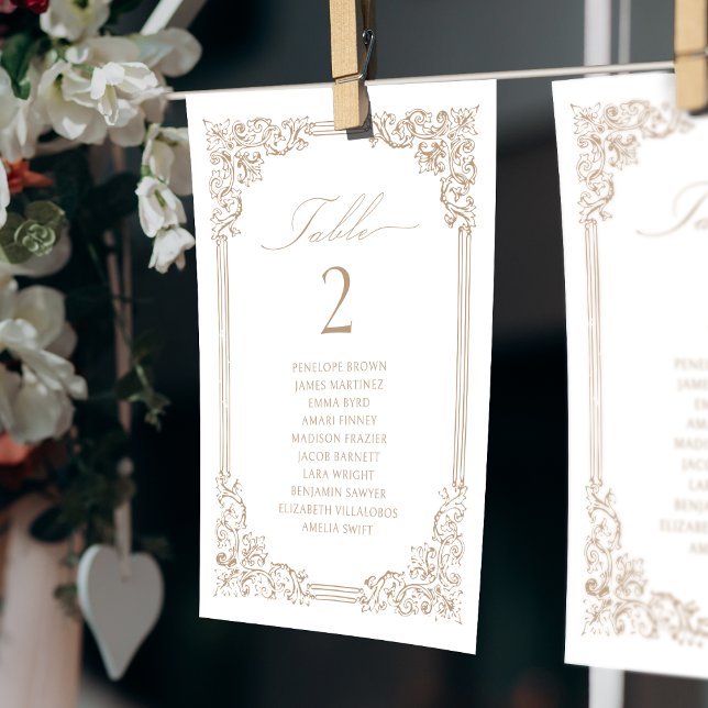 Neutral Vintage Table Number Seating Chart (Neutral Vintage Table Number Seating Chart)