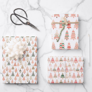 Neutral Washi Tape Christmas Tree Clip Art Wrapping Paper Sheet