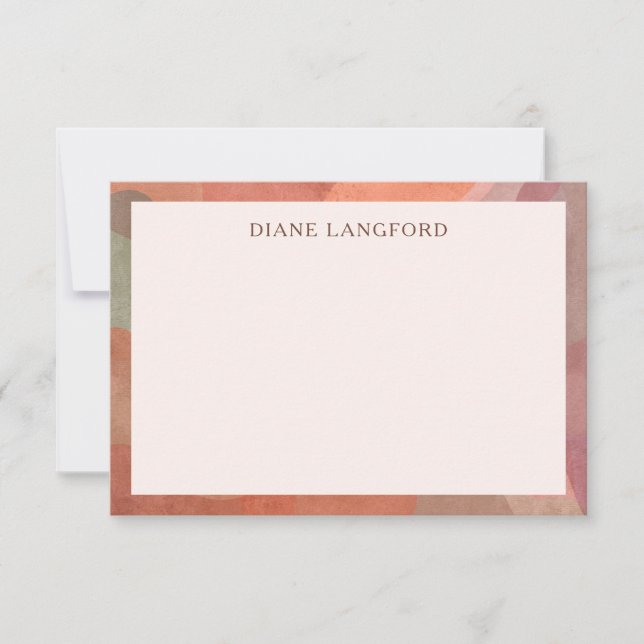 Neutral Watercolor Border Modern Card (Front)