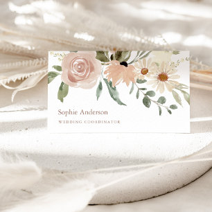 Neutral Watercolor Botanical Floral Business Card