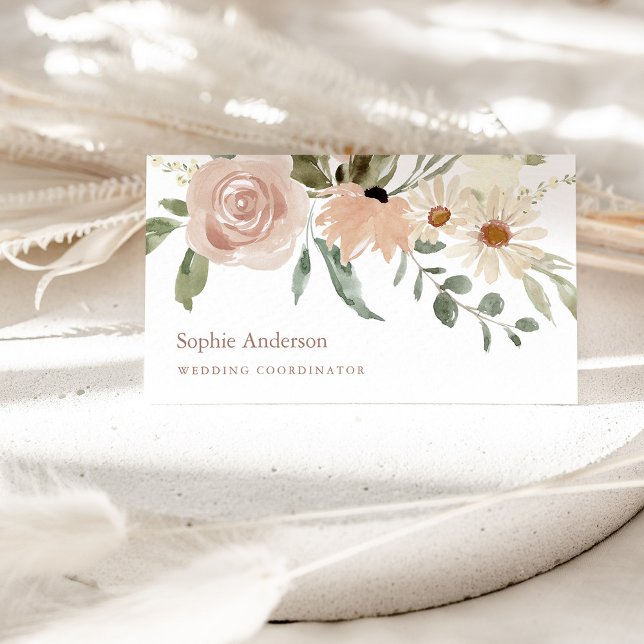 Neutral Watercolor Botanical Floral Business Card (Creator Uploaded)