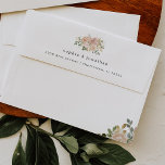 Neutral Watercolor Floral and Gold | White Wedding Envelope<br><div class="desc">These stunning wedding envelopes feature faux gold accents and lush,  watercolor neutral flowers in neutral,  earth tone colours such as beige peach,  dusty rose,  and soft green with gold accents and leaves. An elegant boho floral look on a simple white background.</div>