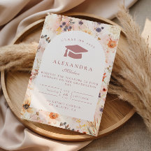 Neutral Watercolor Floral Graduation