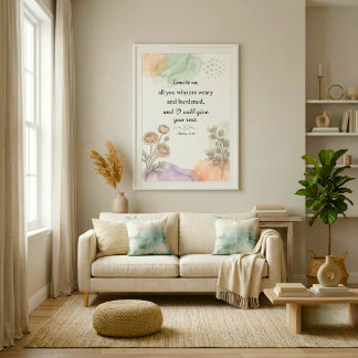 Neutral Watercolor promises of God in the Bible Poster