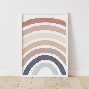 Neutral Watercolor Rainbow Kids Room Poster
