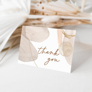 Neutral Watercolor Shapes Personalised Thank You Card
