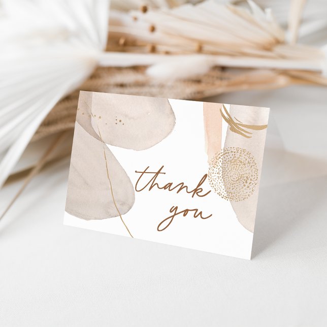 Neutral Watercolor Shapes Personalised Thank You Card (Creator Uploaded)