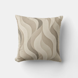 Neutral Wavy Stripe Throw Pillow