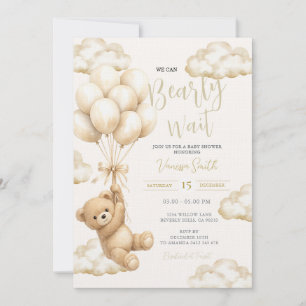 Neutral We Can Bearly Wait Baby Shower Invitation